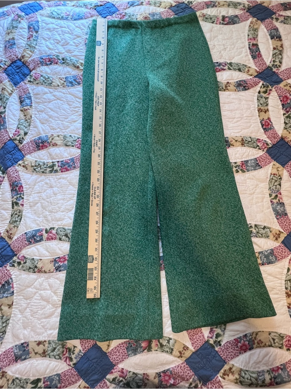 VTG 70s Miss Pernilla Green Knit Cardigan Pants Set 2pc Sporty Stripe 14 - Picture 12 of 14